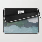 Island in the Distance II - Aqua Blue Green Navy Ocean Horizon Abstract Nature Coastal Painting Art Laptop Sleeve Gallery Image 2
