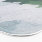 Island in the Distance II - Aqua Blue Green Navy Ocean Horizon Abstract Nature Coastal Painting Art Bath Mat Gallery Image 3