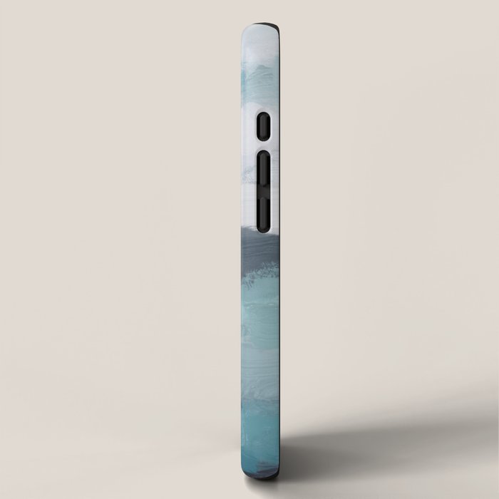 Island in the Distance II - Aqua Blue Green Navy Ocean Horizon Abstract Nature Coastal Painting Art iPhone Case Gallery Image 2
