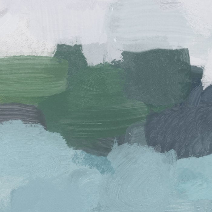 Island in the Distance II - Aqua Blue Green Navy Ocean Horizon Abstract Nature Coastal Painting Art Coffee Mug Gallery Image 2