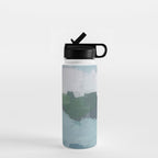 Island in the Distance II - Aqua Blue Green Navy Ocean Horizon Abstract Nature Coastal Painting Art Water Bottle Gallery Image 1