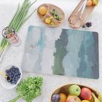 Island in the Distance II - Aqua Blue Green Navy Ocean Horizon Abstract Nature Coastal Painting Art Cutting Board Gallery Image 2