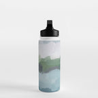 Island in the Distance II - Aqua Blue Green Navy Ocean Horizon Abstract Nature Coastal Painting Art Water Bottle Gallery Image 3