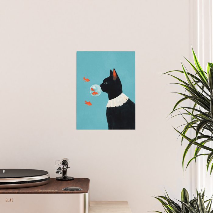 Cat and Goldfish Poster Gallery Image 2