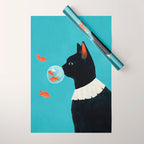 Cat and Goldfish Wrapping Paper Gallery Image 1