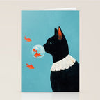 Cat and Goldfish Stationery Card Gallery Image 2