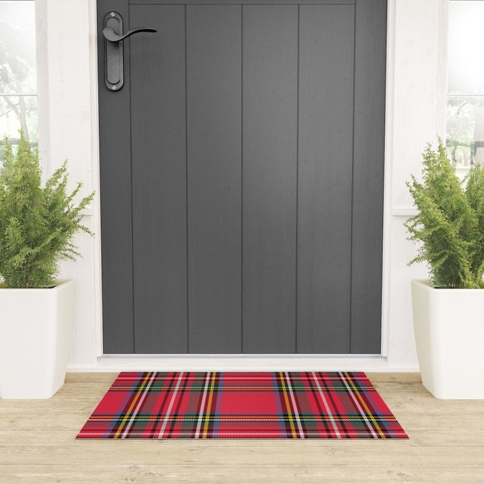 Red & Green Tartan Pattern Welcome Mat Gallery Image 3