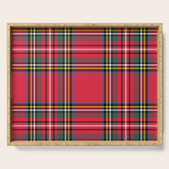 Red & Green Tartan Pattern Serving Tray Gallery Image 1