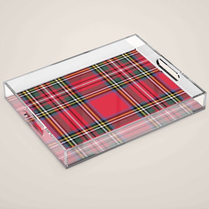 Red & Green Tartan Pattern Acrylic Tray Gallery Image 1