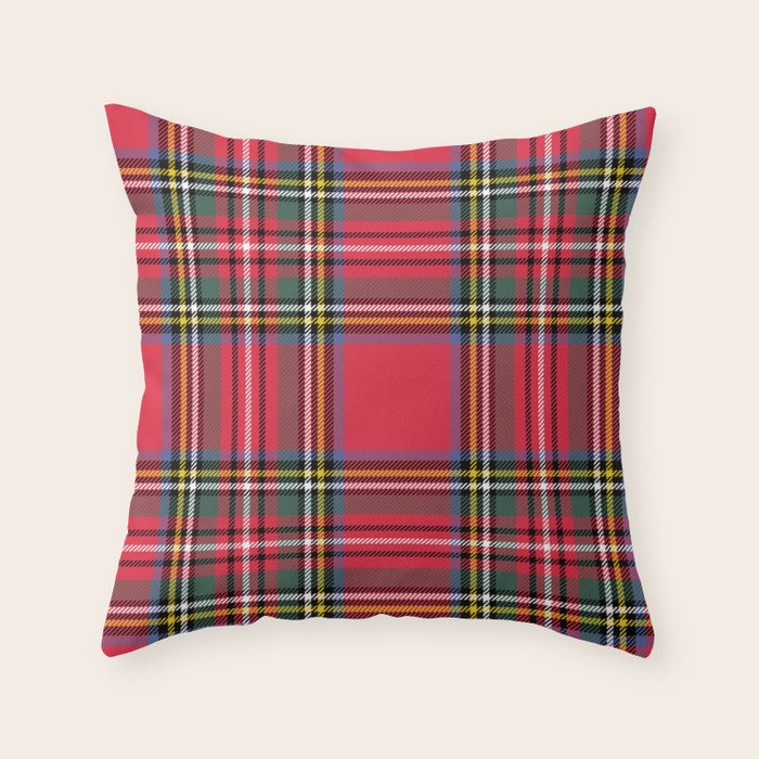 Red & Green Tartan Pattern Throw Pillow Gallery Image 6