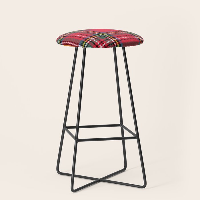 Red & Green Tartan Pattern Stool Gallery Image 1