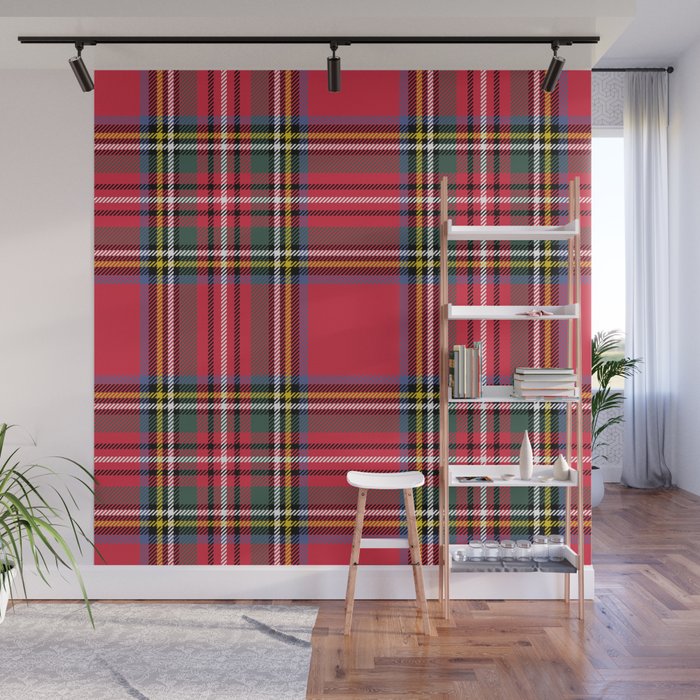 Red & Green Tartan Pattern Wall Mural Gallery Image 1