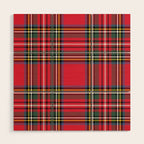 Red & Green Tartan Pattern Wood Wall Art Gallery Image 1