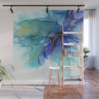 Electric Waves Violet Turquoise - Part 2 Wall Mural Gallery Image 1