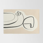 Lady Portrait Abstract Minimal  Line Art 3 Rug Gallery Image 2
