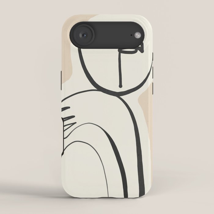 Lady Portrait Abstract Minimal  Line Art 3 iPhone Case Gallery Image 2