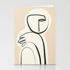 Lady Portrait Abstract Minimal  Line Art 3 Stationery Card Gallery Image 2