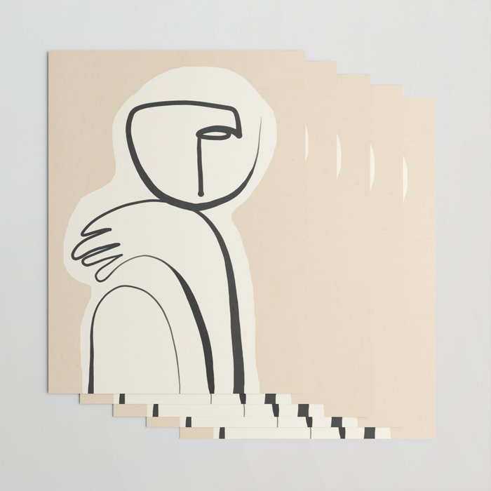 Lady Portrait Abstract Minimal  Line Art 3 Wrapping Paper Gallery Image 3