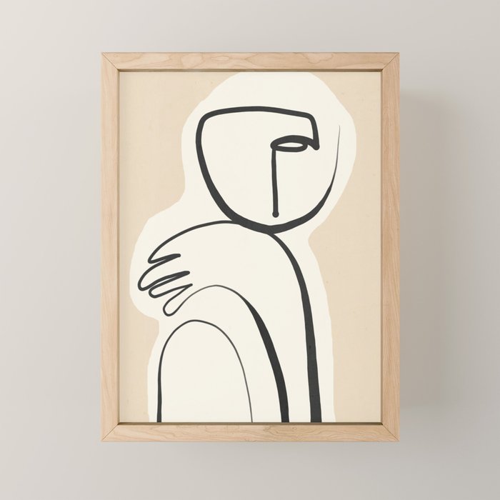 Lady Portrait Abstract Minimal  Line Art 3 Mini Art Print Gallery Image 1