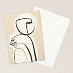 Lady Portrait Abstract Minimal  Line Art 3 Stationery Card Gallery Image 2