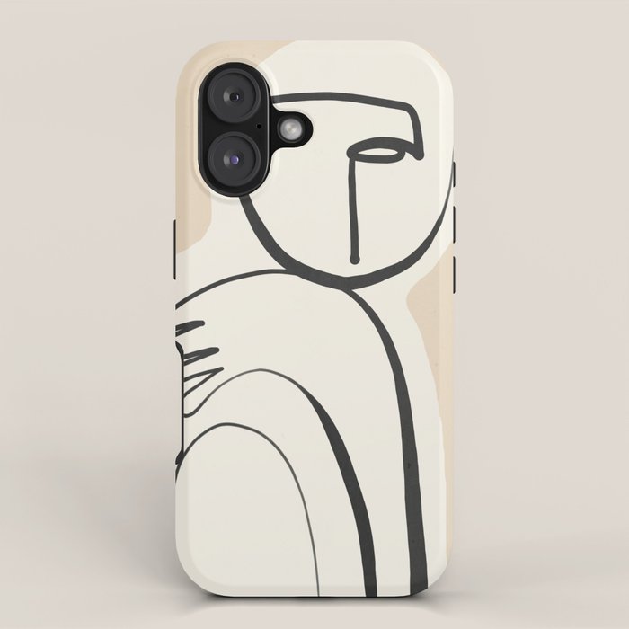 Lady Portrait Abstract Minimal  Line Art 3 iPhone Case Gallery Image 1