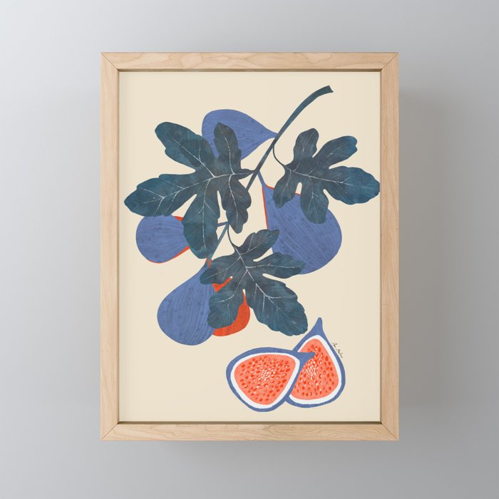 Fig branch still life Mini Art Print Gallery Image 1