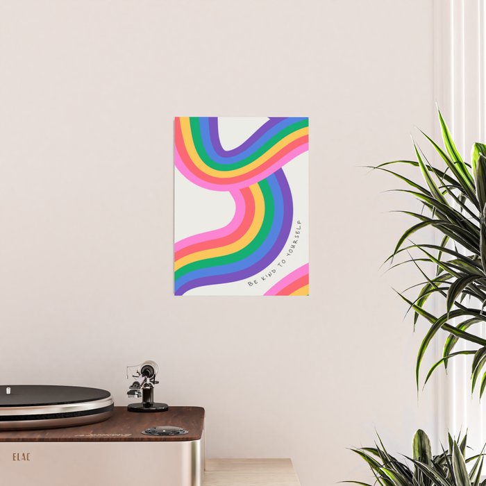 Colorful retro rainbow quote art texture print Poster Gallery Image 2