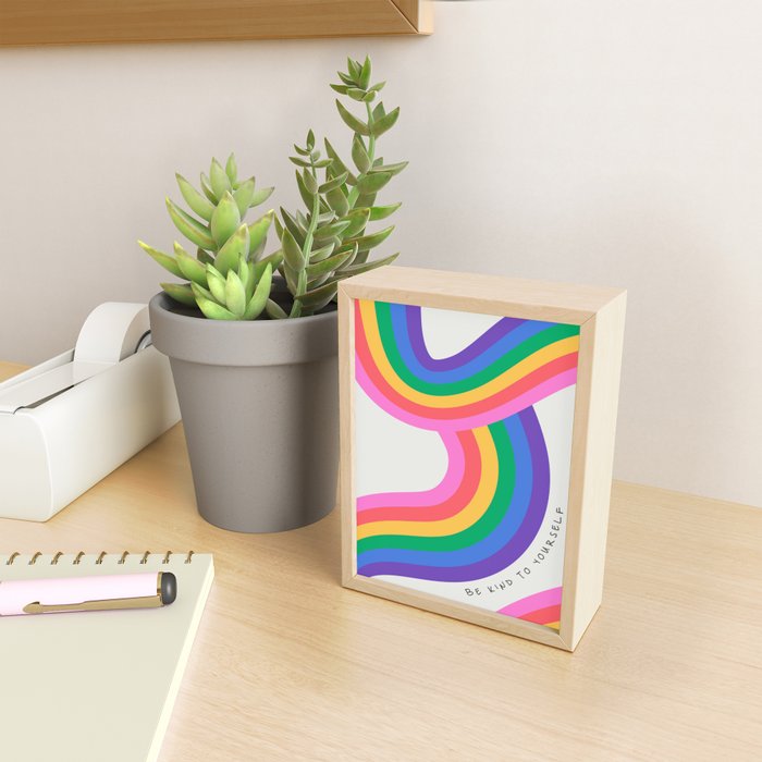Colorful retro rainbow quote art texture print Mini Art Print Gallery Image 2