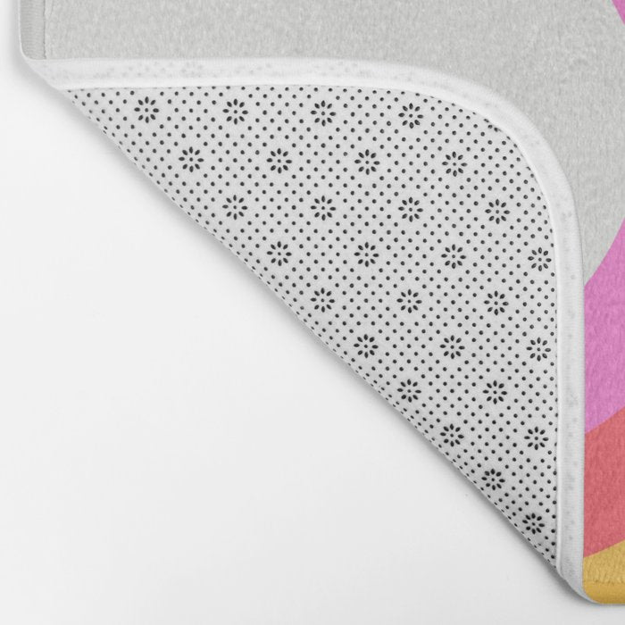 Colorful retro rainbow quote art texture print Bath Mat Gallery Image 2