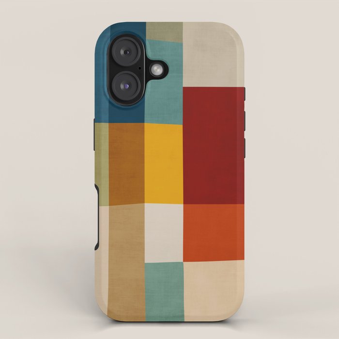 Mid-Century Geometric Modern Warm Tones Artwork iPhone Case Gallery Image 1