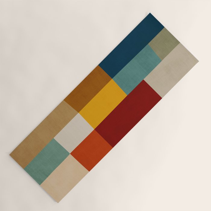 Mid-Century Geometric Modern Warm Tones Artwork Yoga Mat Gallery Image 1