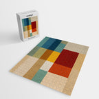 Mid-Century Geometric Modern Warm Tones Artwork Jigsaw Puzzle Gallery Image 2