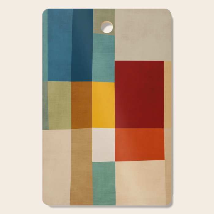 Mid-Century Geometric Modern Warm Tones Artwork Cutting Board Gallery Image 1