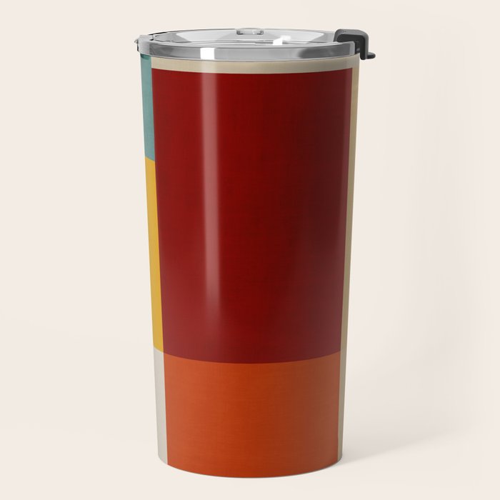 Mid-Century Geometric Modern Warm Tones Artwork Travel Mug Gallery Image 2