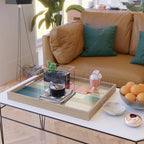 Mid-Century Geometric Modern Warm Tones Artwork Serving Tray Gallery Image 2