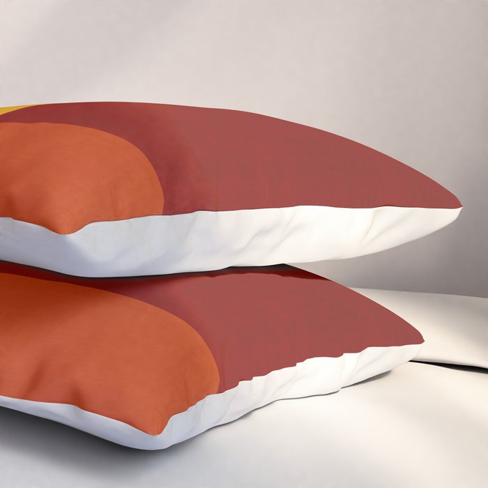 Mid-Century Geometric Modern Warm Tones Artwork Pillow Sham Gallery Image 3