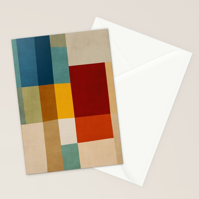 Mid-Century Geometric Modern Warm Tones Artwork Stationery Card Gallery Image 2