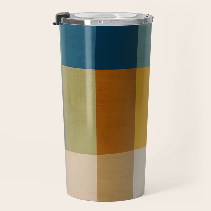 Mid-Century Geometric Modern Warm Tones Artwork Travel Mug Gallery Image 3