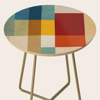Mid-Century Geometric Modern Warm Tones Artwork Side Table Gallery Image 2