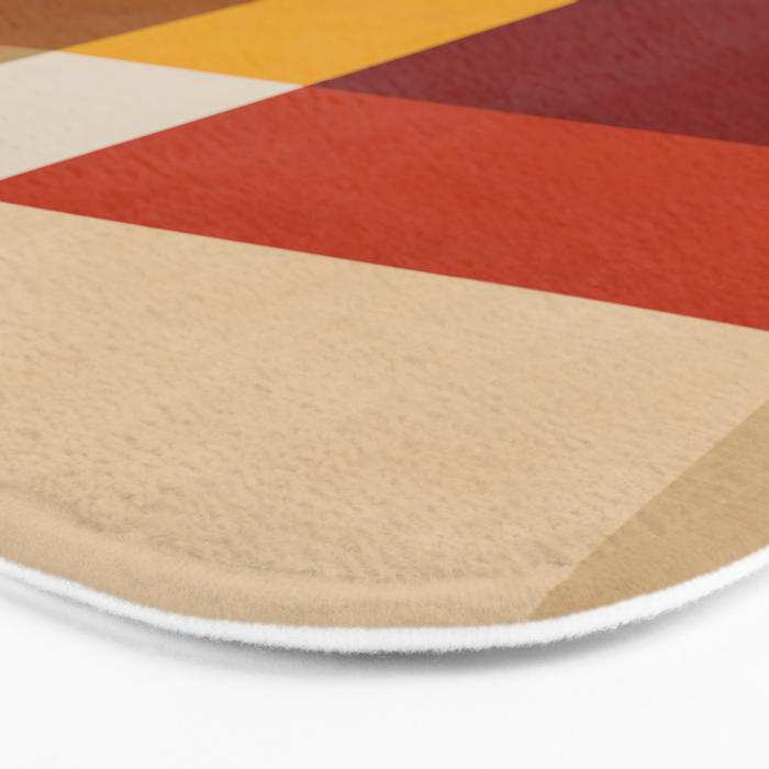 Mid-Century Geometric Modern Warm Tones Artwork Bath Mat Gallery Image 3