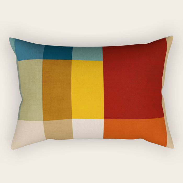 Mid-Century Geometric Modern Warm Tones Artwork Rectangular Pillow Gallery Image 2