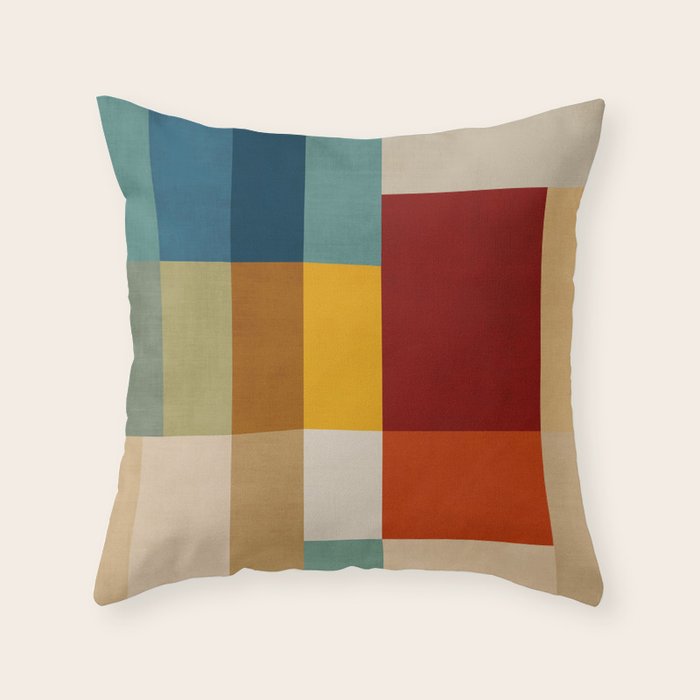 Mid-Century Geometric Modern Warm Tones Artwork Throw Pillow Gallery Image 6