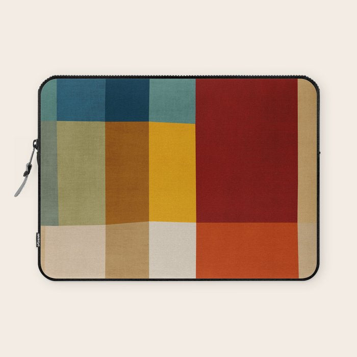 Mid-Century Geometric Modern Warm Tones Artwork Laptop Sleeve Gallery Image 1