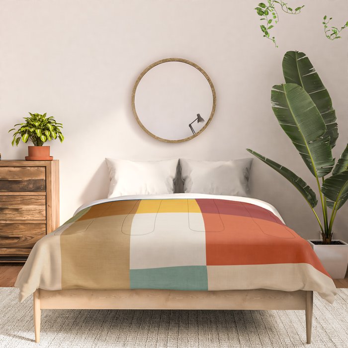 Mid-Century Geometric Modern Warm Tones Artwork Comforter Gallery Image 3