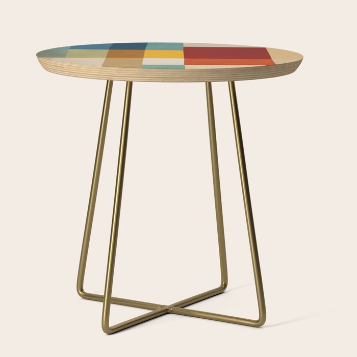 Mid-Century Geometric Modern Warm Tones Artwork Side Table Gallery Image 1