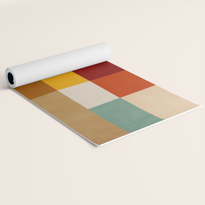 Mid-Century Geometric Modern Warm Tones Artwork Yoga Mat Gallery Image 2