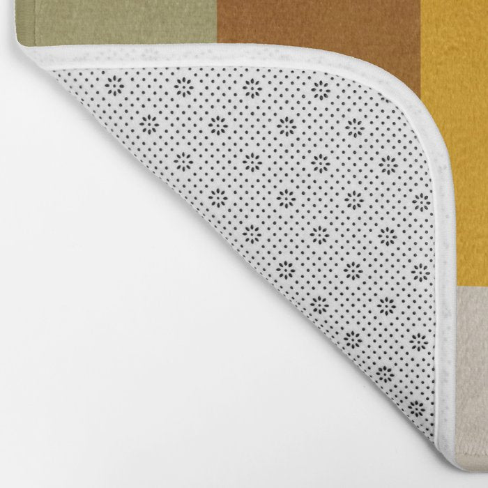 Mid-Century Geometric Modern Warm Tones Artwork Bath Mat Gallery Image 2
