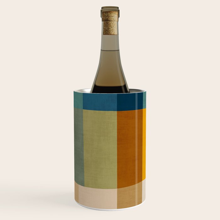 Mid-Century Geometric Modern Warm Tones Artwork Wine Chiller Gallery Image 2