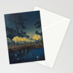 Tsuchiya Koitsu Vintage Japanese Woodblock Print Spring Blossom At Night t Stationery Card Gallery Image 2