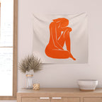 Nude II: Torch Orange Edition Wall Tapestry Gallery Image 2